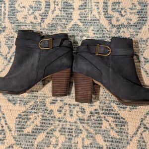 Cole Haan Blue Ankle Booties with Chunky Heel
